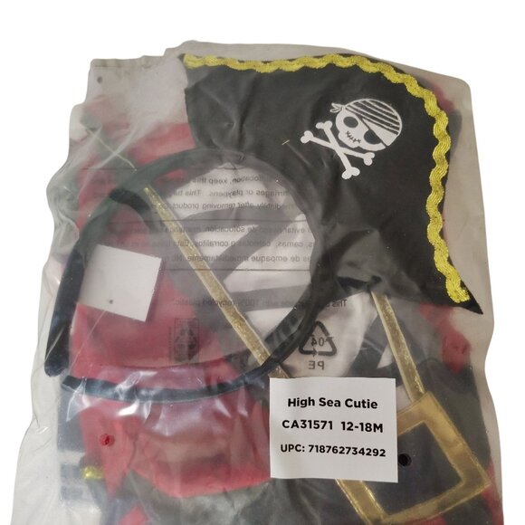 Toddler Girls 12 to 18M High Seas Cutie Complete Pirate Halloween Costume - Picture 9 of 10